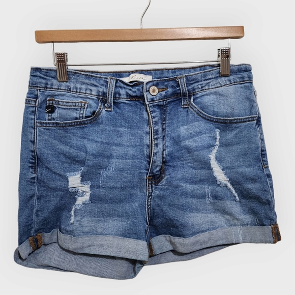 KanCan Pants - KANCAN Rolled Hem Distressed Stretch Jean Shorts Women's Size 29